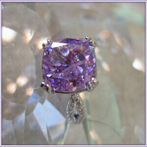 Alexandrite Purple gemstone radiant cut Rings For Women  Party Jewelry S 7